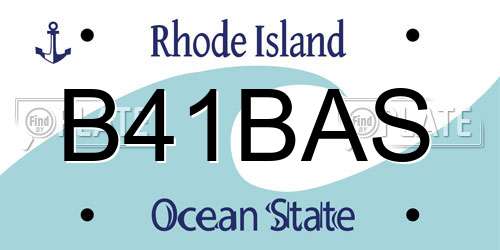 B41BAS Rhode Island License Plate