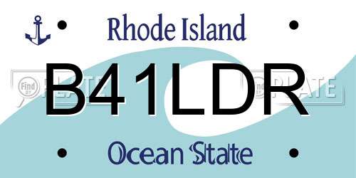 B41LDR Rhode Island License Plate