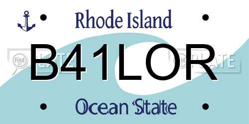 B41LOR Rhode Island License Plate
