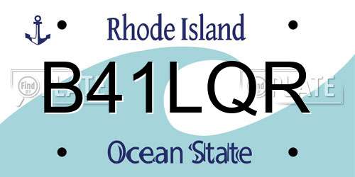 B41LQR Rhode Island License Plate