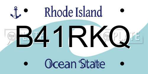 B41RKQ Rhode Island License Plate