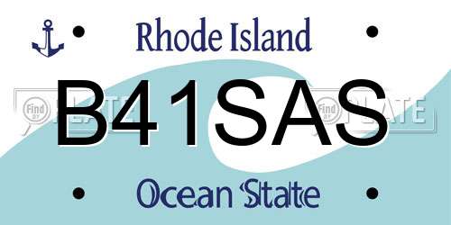 B41SAS Rhode Island License Plate