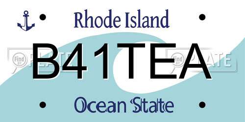 B41TEA Rhode Island License Plate