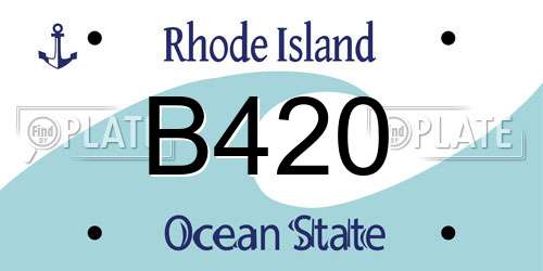 B420 Rhode Island License Plate