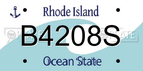 B4208S Rhode Island License Plate