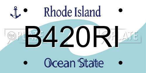B420RI Rhode Island License Plate
