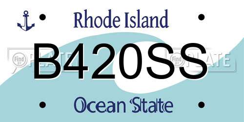 B420SS Rhode Island License Plate