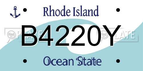 B4220Y Rhode Island License Plate