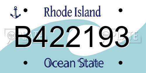 B422193 Rhode Island License Plate