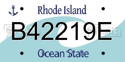 B42219E Rhode Island License Plate