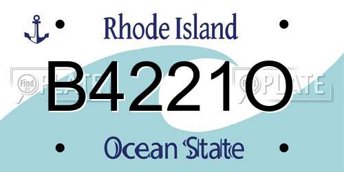 B4221O Rhode Island License Plate