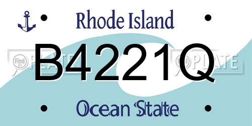 B4221Q Rhode Island License Plate