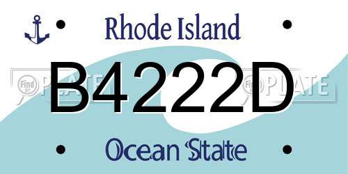 B4222D Rhode Island License Plate