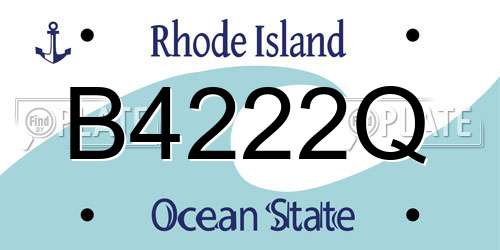 B4222Q Rhode Island License Plate