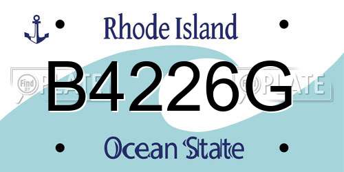 B4226G Rhode Island License Plate