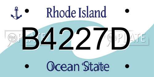 B4227D Rhode Island License Plate