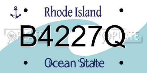 B4227Q Rhode Island License Plate