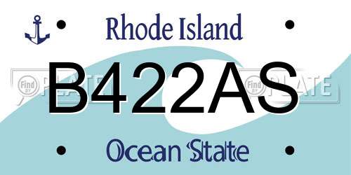 B422AS Rhode Island License Plate