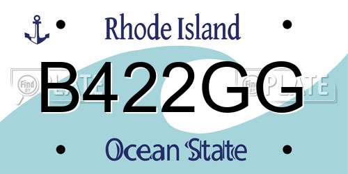 B422GG Rhode Island License Plate