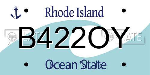 B422OY Rhode Island License Plate