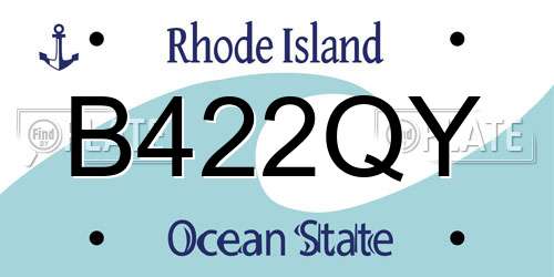 B422QY Rhode Island License Plate