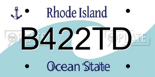 B422TD Rhode Island License Plate