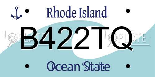 B422TQ Rhode Island License Plate