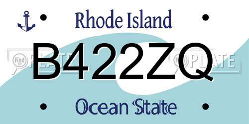 B422ZQ Rhode Island License Plate