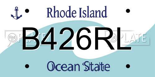B426RL Rhode Island License Plate