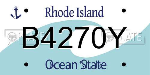 B4270Y Rhode Island License Plate