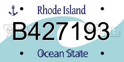 B427193 Rhode Island License Plate