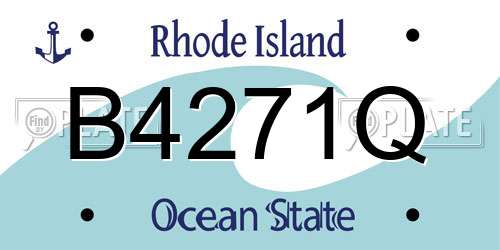 B4271Q Rhode Island License Plate