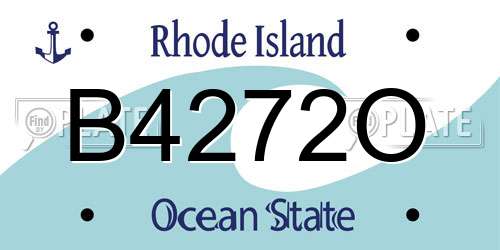 B4272O Rhode Island License Plate