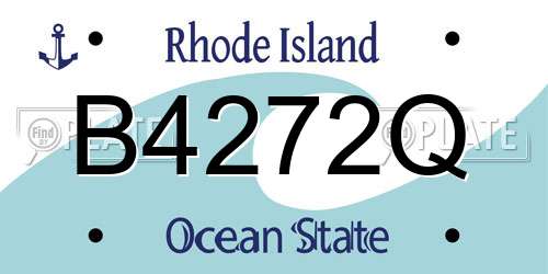 B4272Q Rhode Island License Plate
