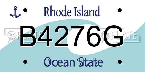 B4276G Rhode Island License Plate