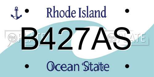 B427AS Rhode Island License Plate