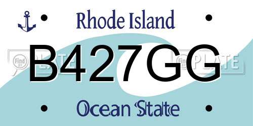B427GG Rhode Island License Plate