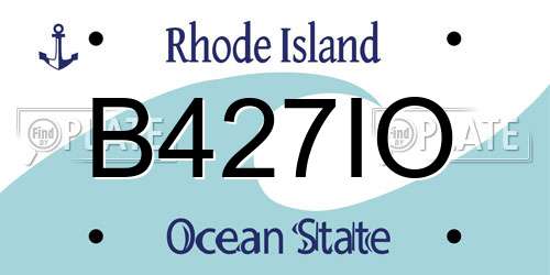 B427IO Rhode Island License Plate