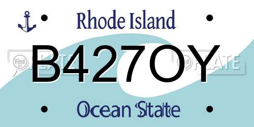 B427OY Rhode Island License Plate