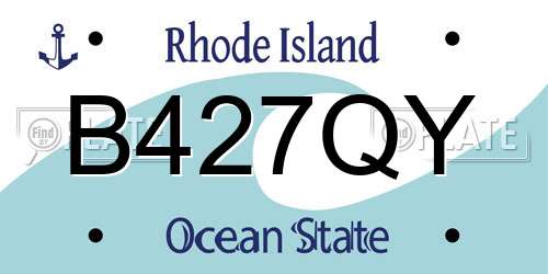 B427QY Rhode Island License Plate