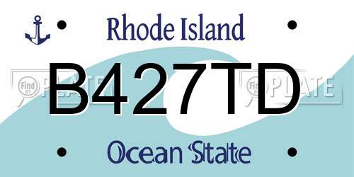 B427TD Rhode Island License Plate