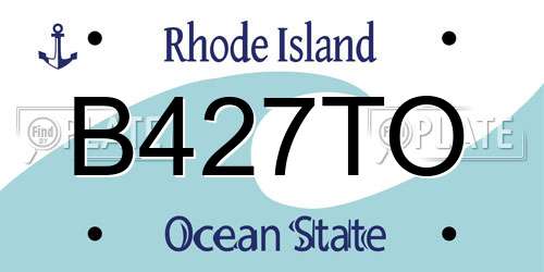 B427TO Rhode Island License Plate