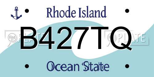 B427TQ Rhode Island License Plate