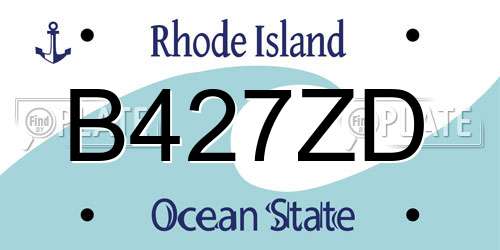 B427ZD Rhode Island License Plate