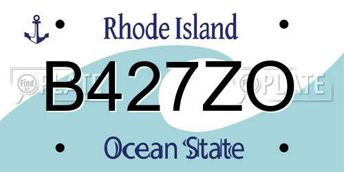 B427ZO Rhode Island License Plate