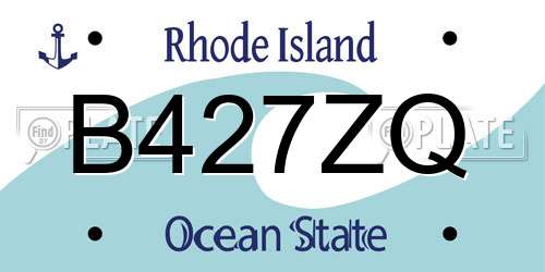 B427ZQ Rhode Island License Plate