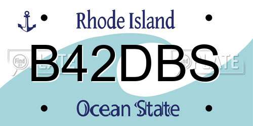 B42DBS Rhode Island License Plate
