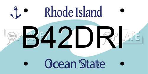 B42DRI Rhode Island License Plate