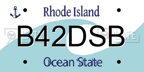 B42DSB Rhode Island License Plate