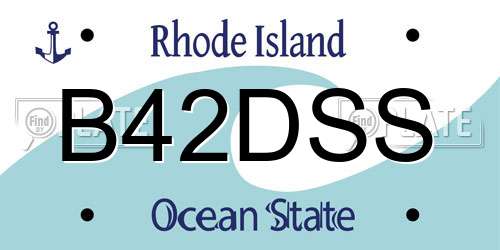 B42DSS Rhode Island License Plate